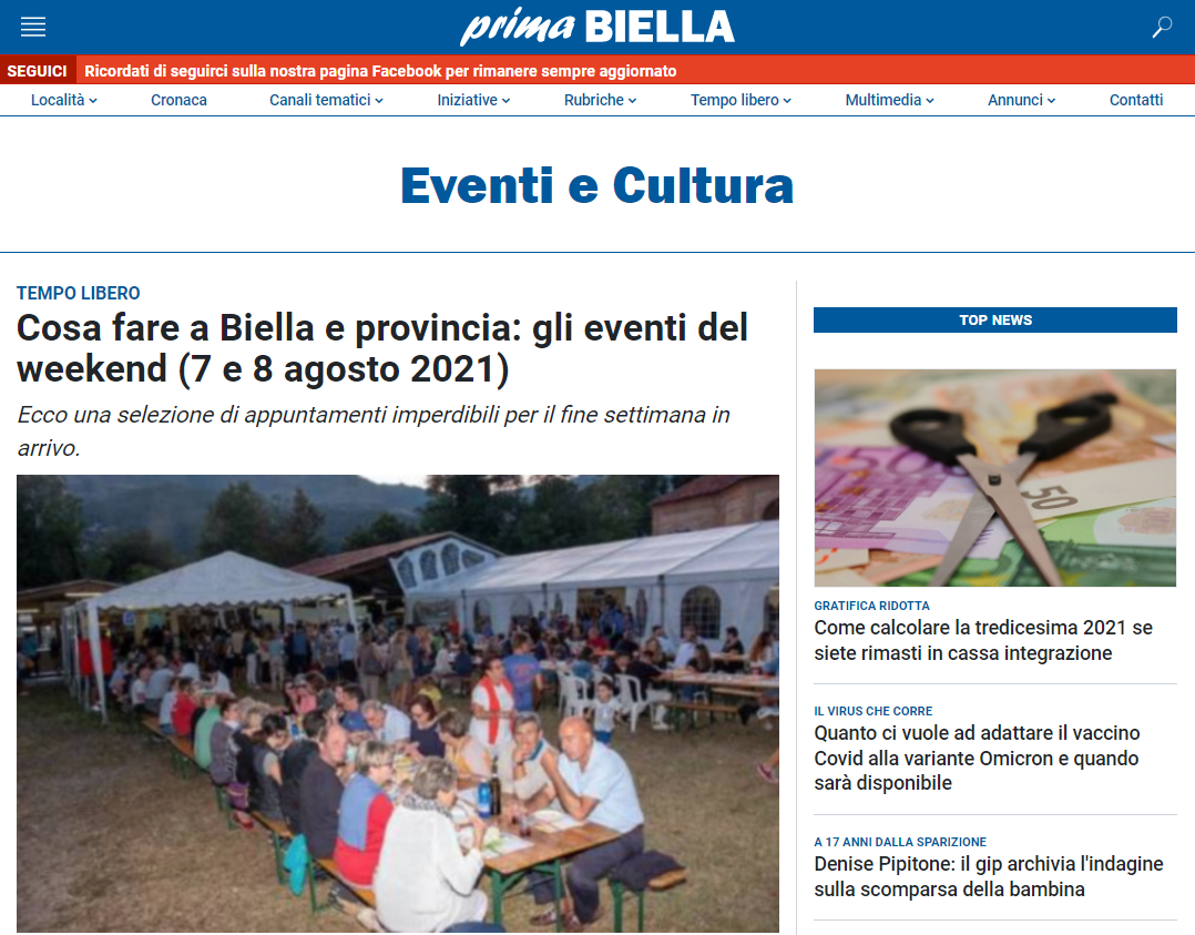 Cosa Fare A Biella E Provincia Gli Eventi Del Weekend E Agosto